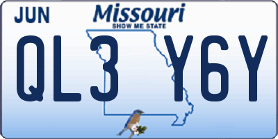 MO license plate QL3Y6Y