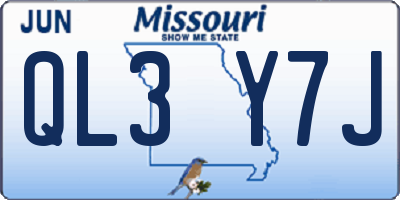 MO license plate QL3Y7J