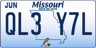 MO license plate QL3Y7L