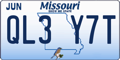 MO license plate QL3Y7T