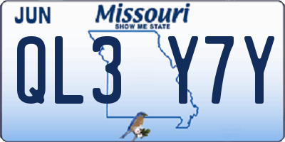 MO license plate QL3Y7Y