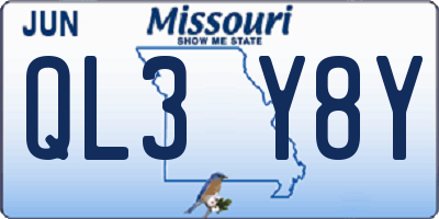 MO license plate QL3Y8Y
