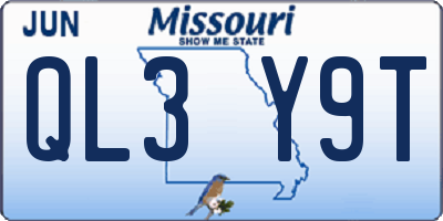 MO license plate QL3Y9T