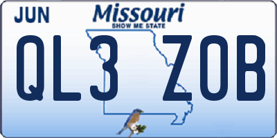 MO license plate QL3Z0B