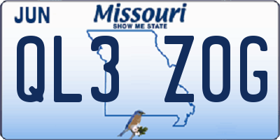MO license plate QL3Z0G