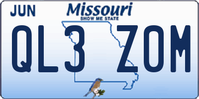 MO license plate QL3Z0M