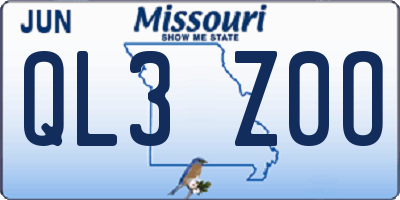 MO license plate QL3Z0O