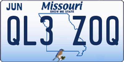 MO license plate QL3Z0Q