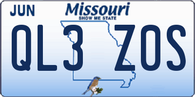 MO license plate QL3Z0S