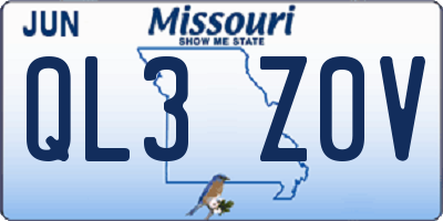 MO license plate QL3Z0V