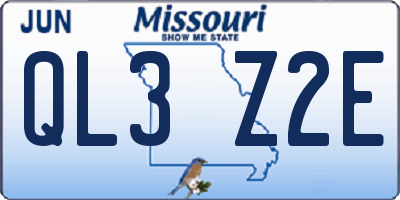 MO license plate QL3Z2E