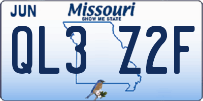 MO license plate QL3Z2F