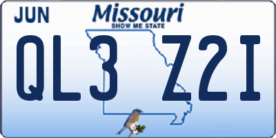 MO license plate QL3Z2I
