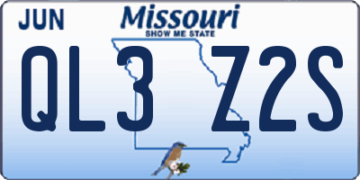 MO license plate QL3Z2S