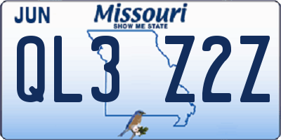 MO license plate QL3Z2Z