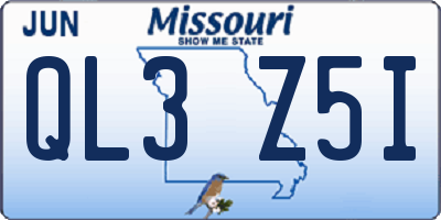 MO license plate QL3Z5I