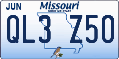 MO license plate QL3Z5O