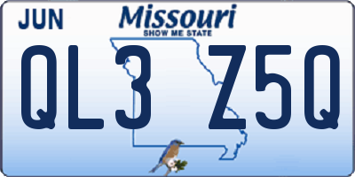 MO license plate QL3Z5Q