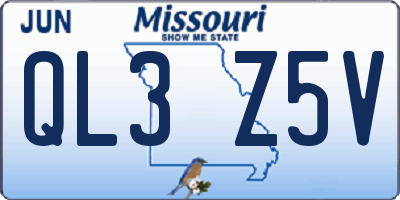 MO license plate QL3Z5V