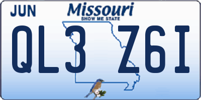 MO license plate QL3Z6I