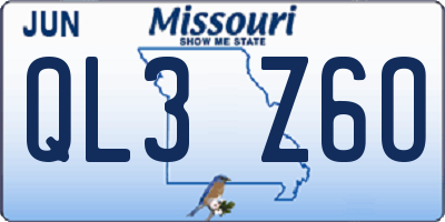 MO license plate QL3Z6O