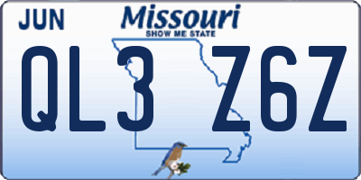 MO license plate QL3Z6Z