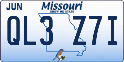 MO license plate QL3Z7I