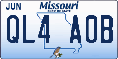 MO license plate QL4A0B