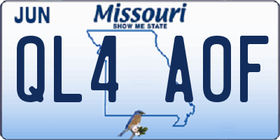 MO license plate QL4A0F