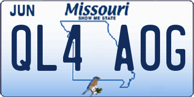 MO license plate QL4A0G