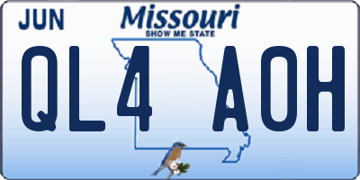 MO license plate QL4A0H