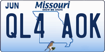 MO license plate QL4A0K