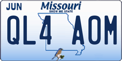 MO license plate QL4A0M