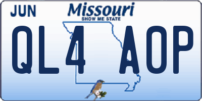 MO license plate QL4A0P
