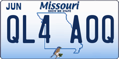 MO license plate QL4A0Q
