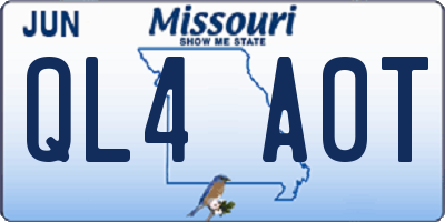 MO license plate QL4A0T
