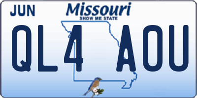MO license plate QL4A0U