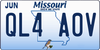 MO license plate QL4A0V