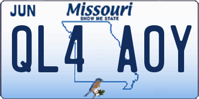 MO license plate QL4A0Y