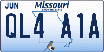 MO license plate QL4A1A