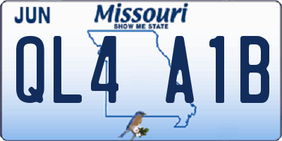 MO license plate QL4A1B