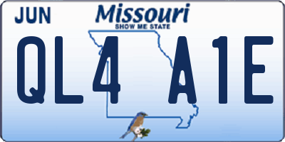 MO license plate QL4A1E