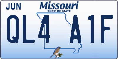 MO license plate QL4A1F