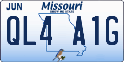 MO license plate QL4A1G