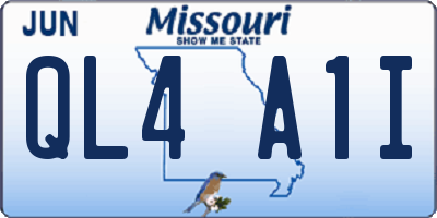 MO license plate QL4A1I