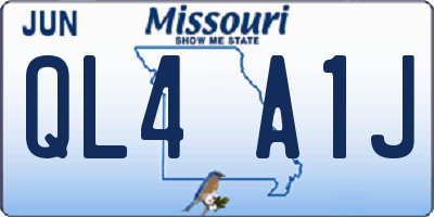 MO license plate QL4A1J