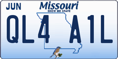MO license plate QL4A1L