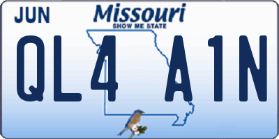 MO license plate QL4A1N