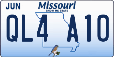 MO license plate QL4A1O