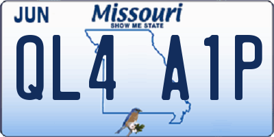 MO license plate QL4A1P